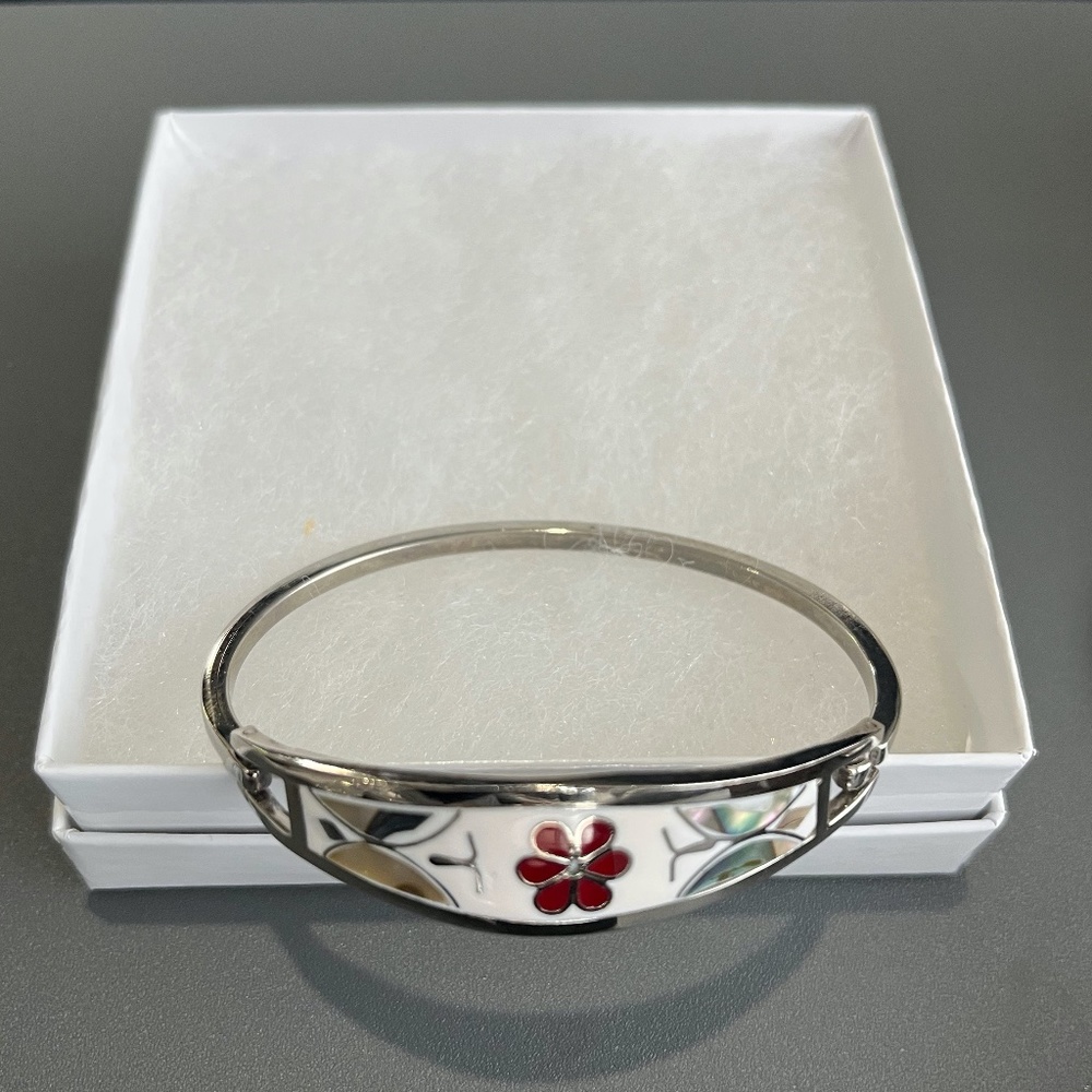 TAXCO Mexico 925 Sterling Silver & Abalone Flower Bracelet